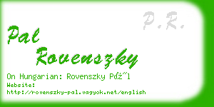 pal rovenszky business card